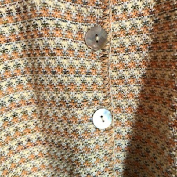Vintage Reba Rose Cardigan Sweater NWOT Orange Yellow Cream Excellent 2X 3X - Picture 3 of 7